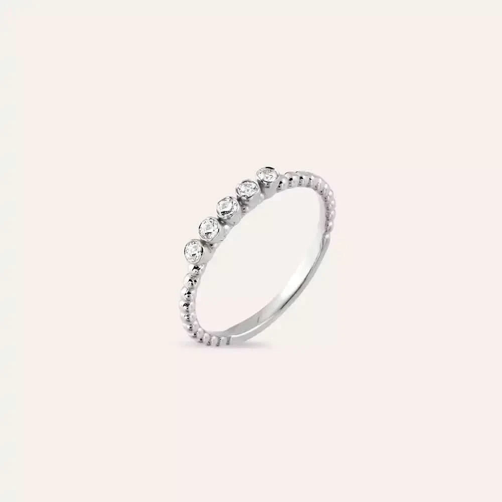 0.17 CT Pırlanta Taşlı Beyaz Altın Yüzük