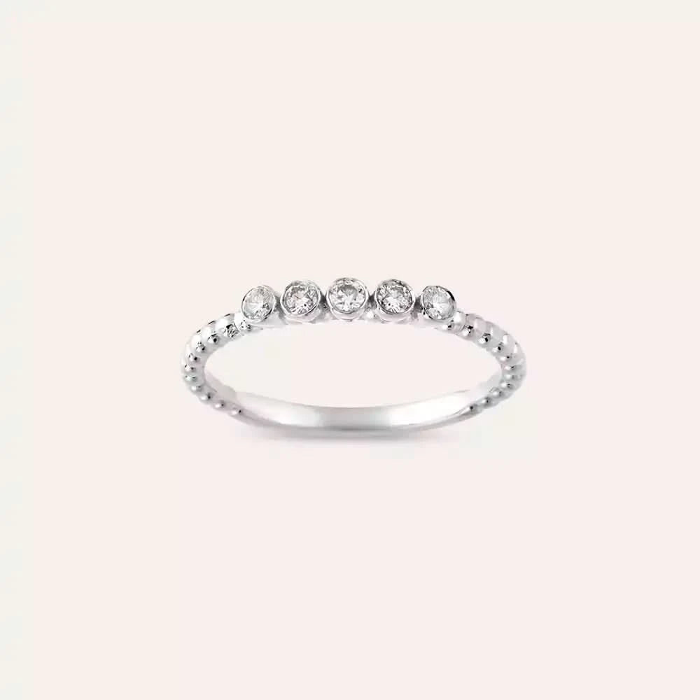 0.17 CT Pırlanta Taşlı Beyaz Altın Yüzük
