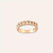 0.18 CT Pırlanta Taşlı Rose Altın Zincir Yüzük