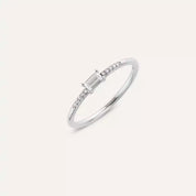 0.19 CT Baget Pırlanta Taşlı Beyaz Altın Yüzük