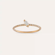 0.19 CT Markiz Pırlanta Taşlı Rose Altın Yüzük