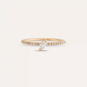 0.19 CT Markiz Pırlanta Taşlı Rose Altın Yüzük