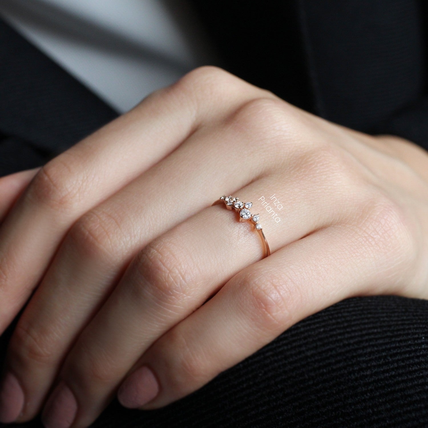 0.20 CT Vintage Asimetrik Pırlanta Yüzük