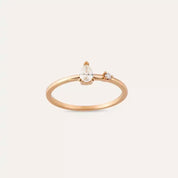 0.21 CT Damla Kesim Pırlanta Taşlı Rose Altın Yüzük