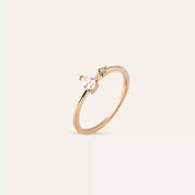 0.21 CT Damla Kesim Pırlanta Taşlı Rose Altın Yüzük