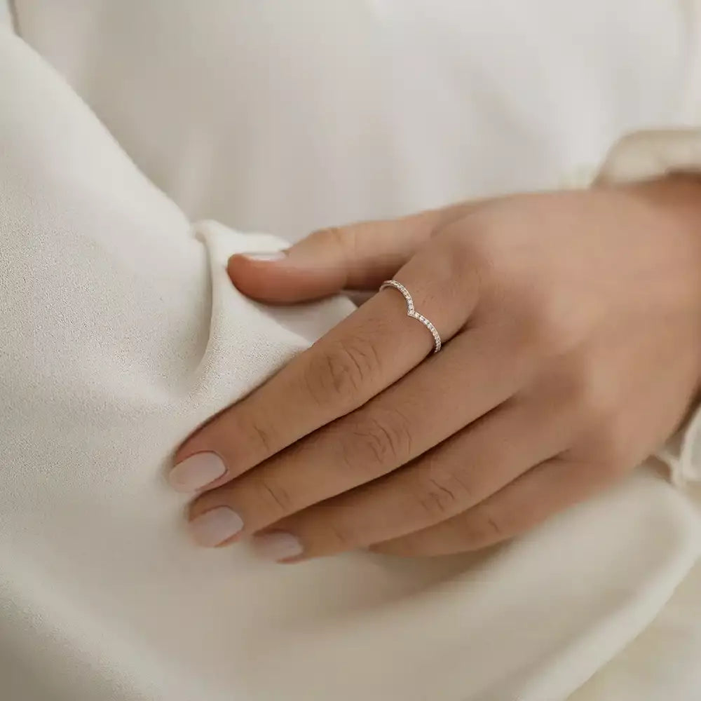 0.21 CT Pırlanta Taşlı Beyaz Altın Yüzük