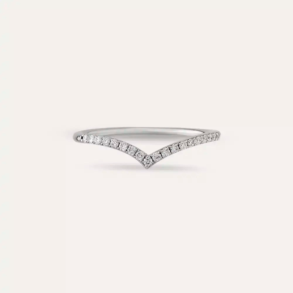 0.21 CT Pırlanta Taşlı Beyaz Altın Yüzük