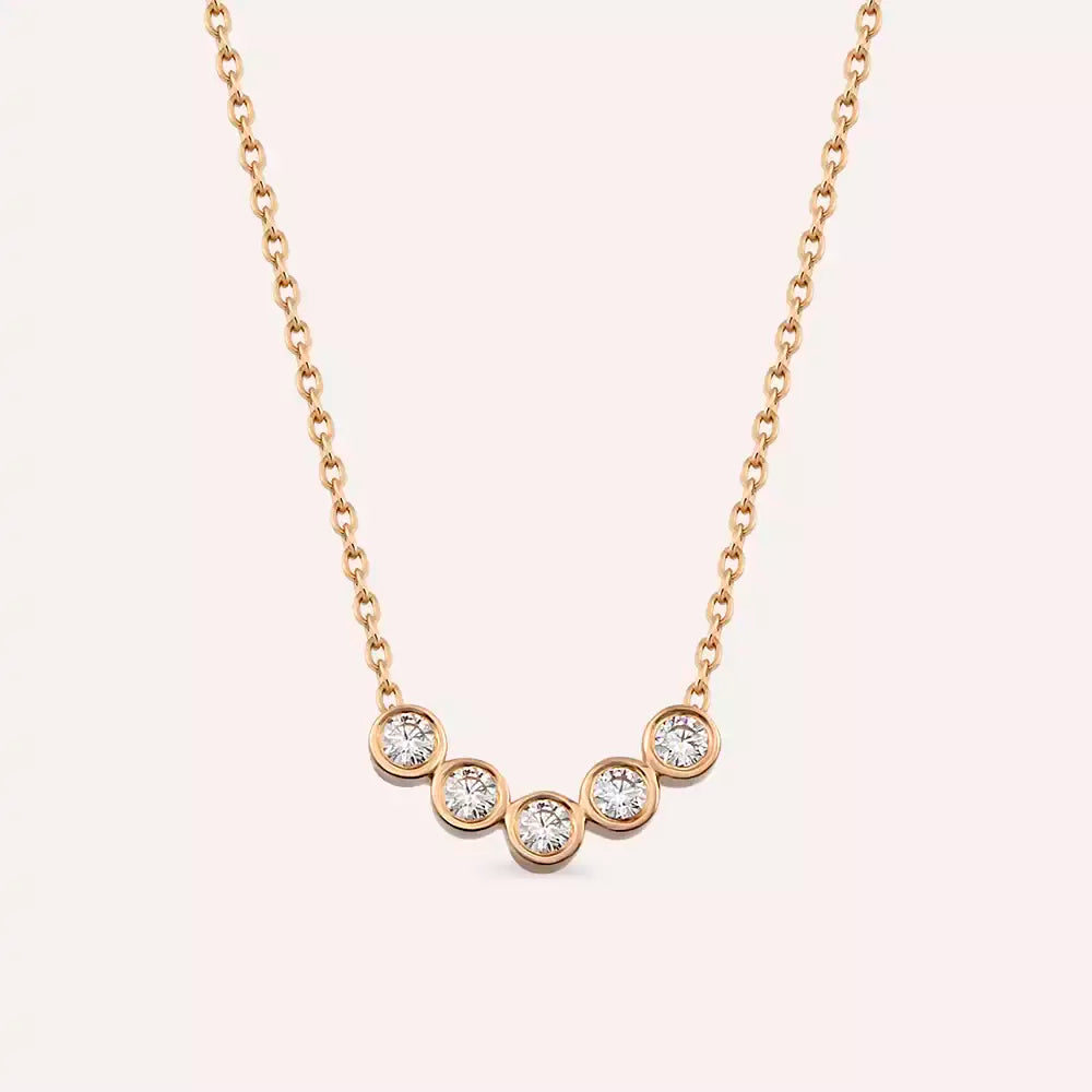 0.21 CT Pırlanta Taşlı Rose Altın Kolye