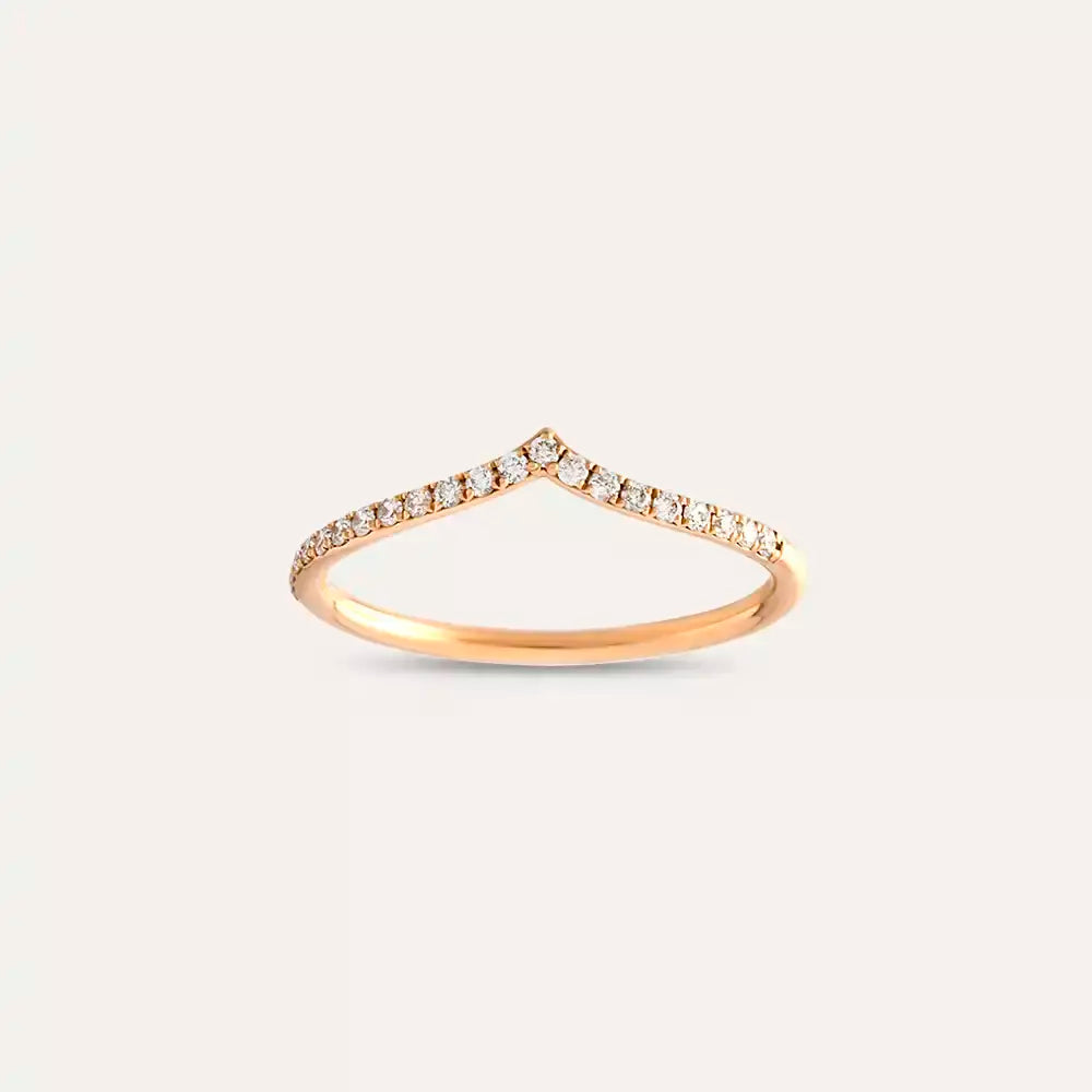 0.21 CT Pırlanta Taşlı Rose Altın Yüzük