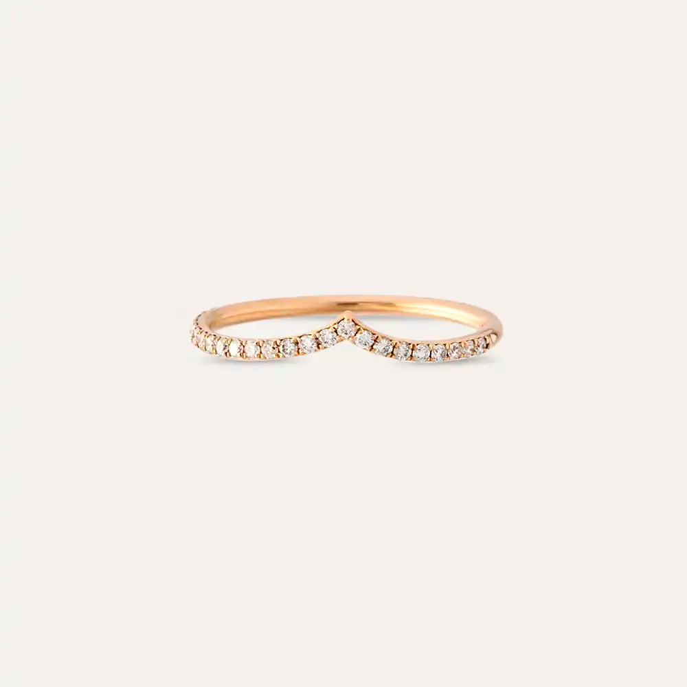 0.21 CT Pırlanta Taşlı Rose Altın Yüzük