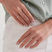 0.22 CT Baget Kesim Pırlanta Taşlı Rose Altın Yüzük