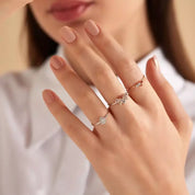 0.22 CT Pırlanta Taşlı Beyaz Altın Yüzük