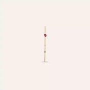 0.24 CT Yakut ve Brown Pırlanta Taşlı Tek Küpe