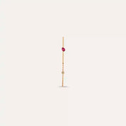 0.24 CT Yakut ve Brown Pırlanta Taşlı Tek Küpe