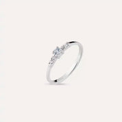 0.25 CT Ice Blue Safir ve Pırlanta Taşlı Beyaz Altın Yüzük