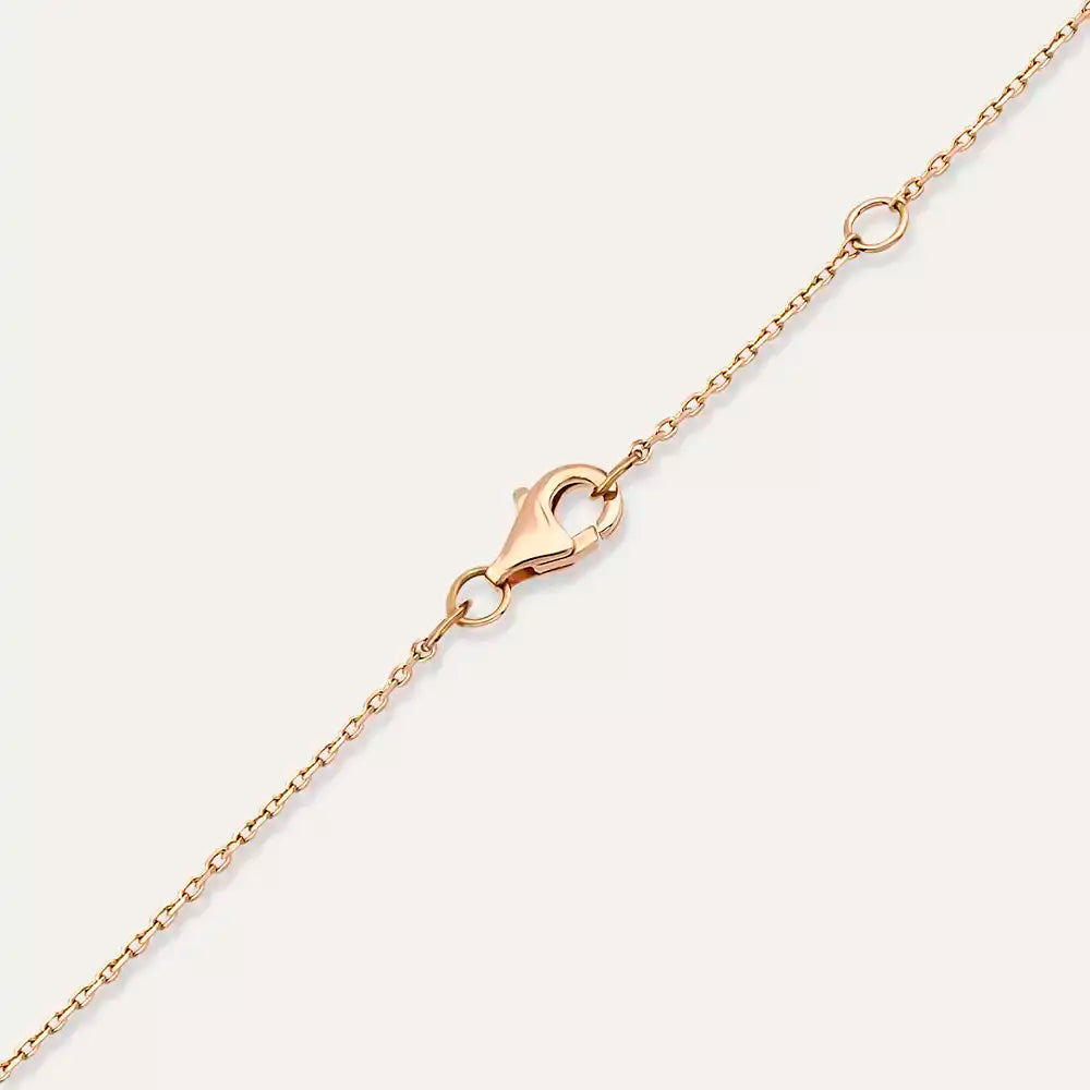 0.25 CT Pırlanta Taşlı Rose Altın Top Kolye