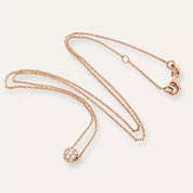 0.25 CT Pırlanta Taşlı Rose Altın Top Kolye