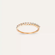 0.26 CT Baget Pırlanta Taşlı Yarımtur Rose Altın Yüzük