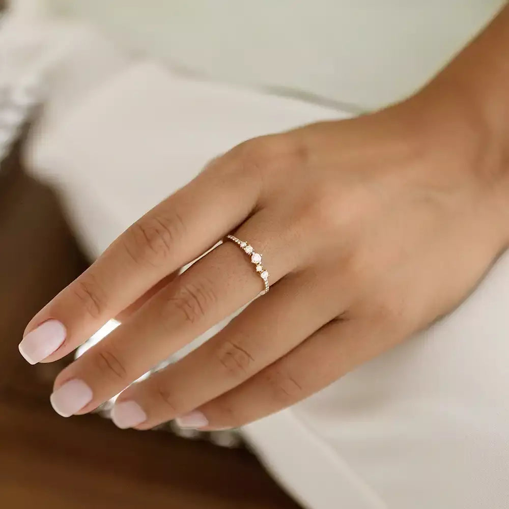 0.26 CT Pırlanta Taşlı Sarı Altın Yüzük