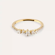 0.26 CT Pırlanta Taşlı Sarı Altın Yüzük