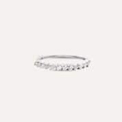 0.27 CT Baget Pırlanta Taşlı Yarımtur Beyaz Altın Yüzük