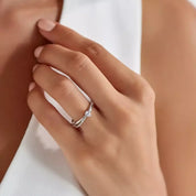 0.27 CT Damla Kesim Pırlanta Taşlı Beyaz Altın Yüzük