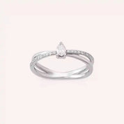 0.27 CT Damla Kesim Pırlanta Taşlı Beyaz Altın Yüzük