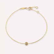 0.28 CT Brown Pırlanta Taşlı Sarı Altın Bileklik