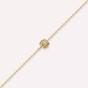 0.28 CT Brown Pırlanta Taşlı Sarı Altın Bileklik