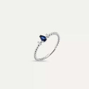 0.29 CT Damla Safir ve Baget Pırlanta Taşlı Beyaz Altın Yüzük