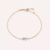 Mela 0.29 CT Pırlanta Taşlı Rose Altın Bileklik