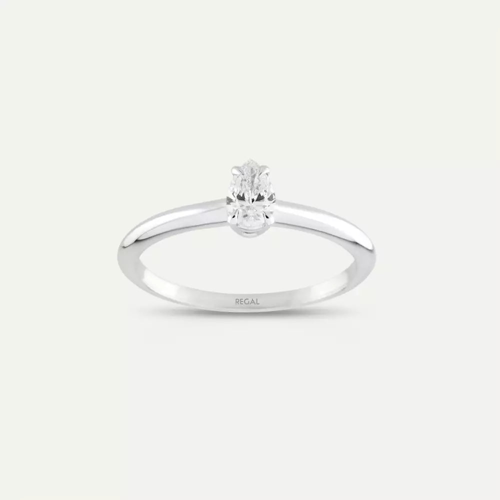 0.30 CT Damla Kesim Pırlanta Tektaş Yüzük