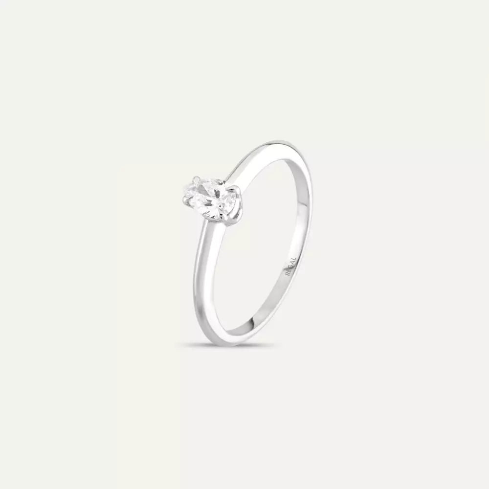 0.30 CT Damla Kesim Pırlanta Tektaş Yüzük