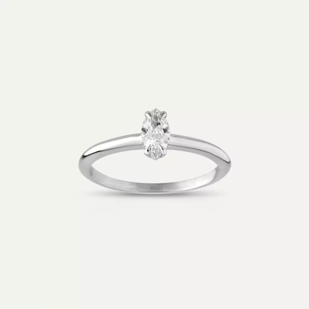 0.30 CT Markiz Kesim Tektaş Pırlanta Beyaz Altın Yüzük