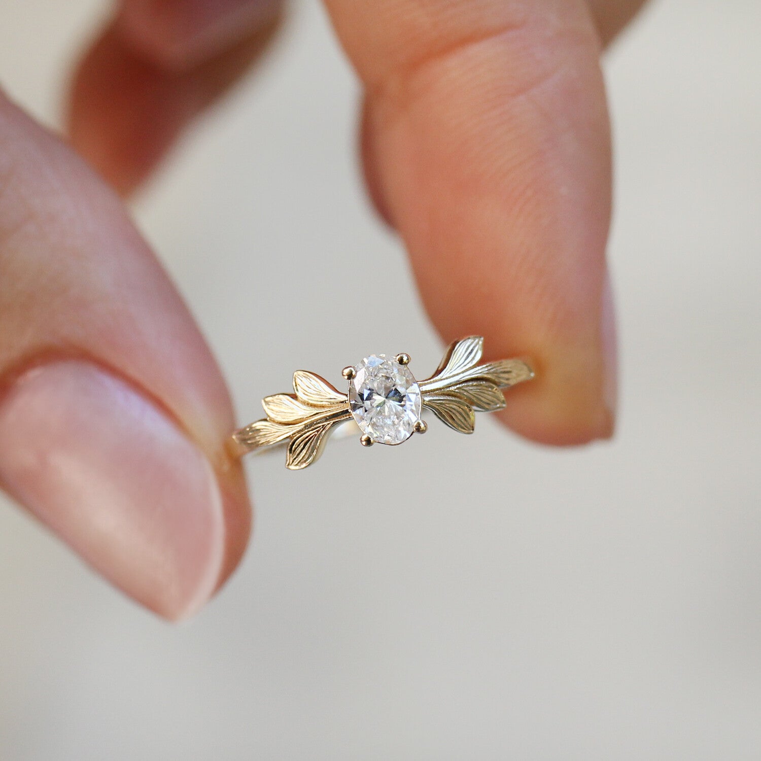 0.30 CT Vintage Tasarım Pırlanta Dal Tektaş Yüzük