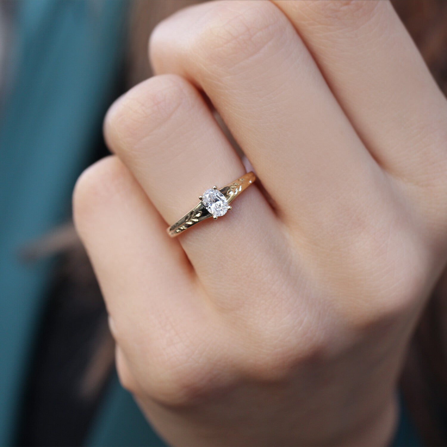 0.30 Karat F SI2 GIA Sertifikalı Vintage Kate Tasarım Pırlanta Yüzük