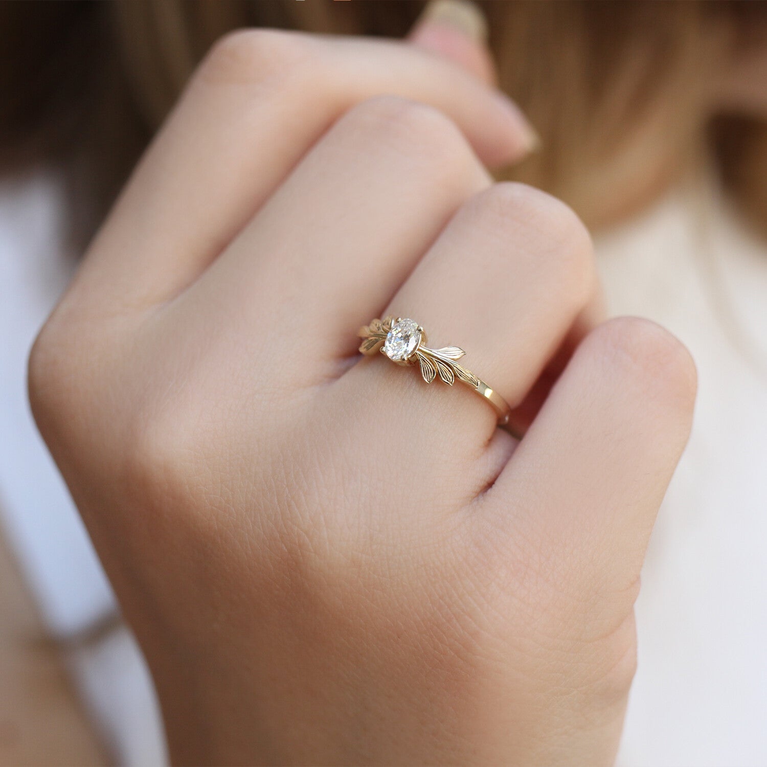 0.30 Karat Vintage Tasarım Pırlanta Dal Tektaş Yüzük