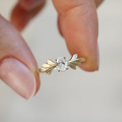 0.30 Karat Vintage Tasarım Pırlanta Dal Tektaş Yüzük