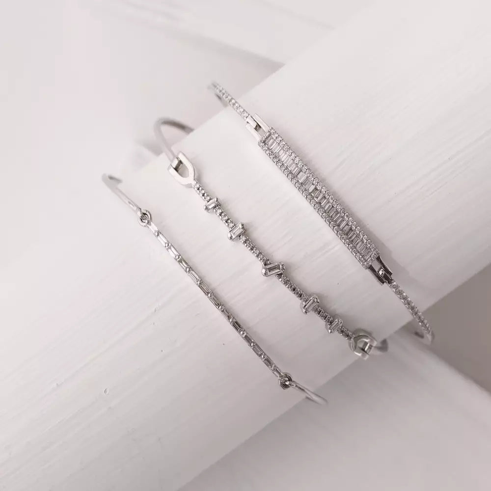 0.33 CT Pırlanta Taşlı Beyaz Altın Bileklik