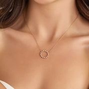 0.33 CT Pırlanta Taşlı Rose Altın Kolye