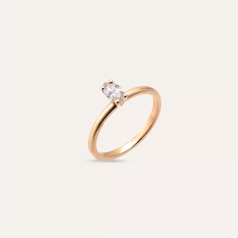 0.34 CT Markiz Kesim Pırlanta Taşlı Tektaş Yüzük