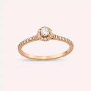 Notte 0.34 CT Pırlanta Taşlı Rose Altın Yüzük