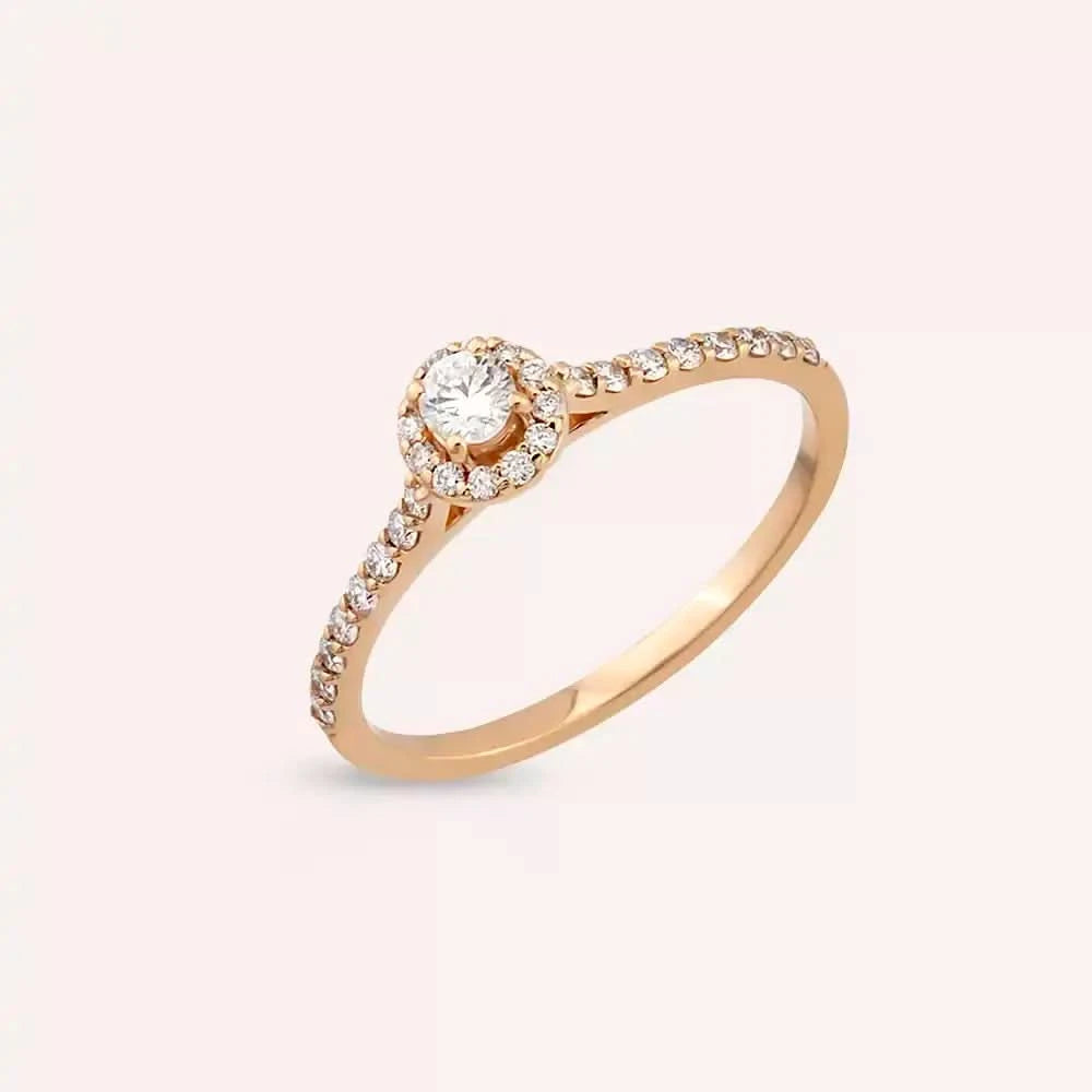 0.34 CT Pırlanta Taşlı Rose Altın Yüzük