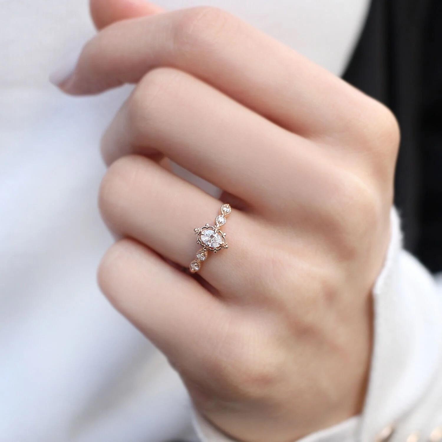 0.35 CT Vintage Aria Tasarım Pırlanta Yüzük