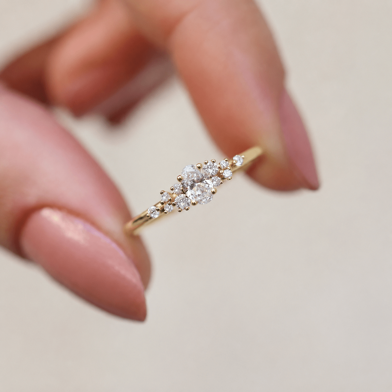 0.35 Karat Vintage Asimetri Pırlanta Yüzük