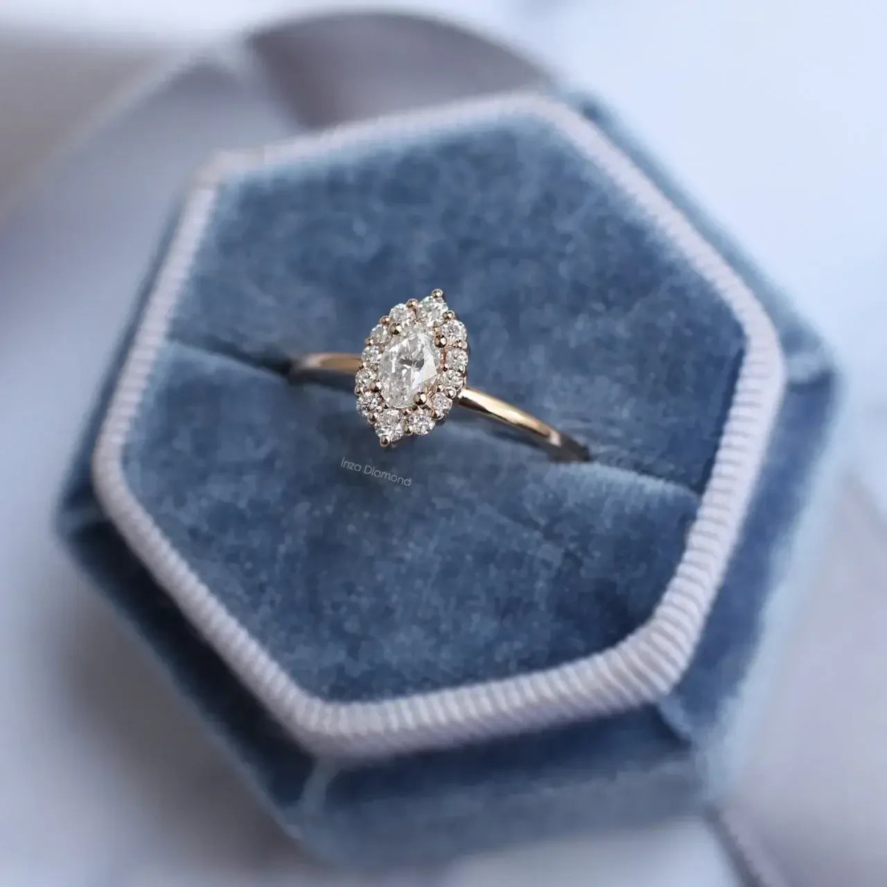 0.35 Karat Vintage Oval Lina Tasarım Pırlanta Yüzük