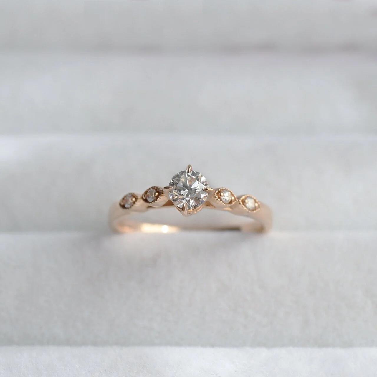 0.35 Karat Vintage Tasarım Pırlanta Tektaş Yüzük