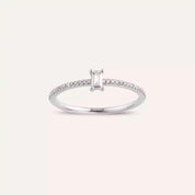 0.38 CT Baget Pırlanta Taşlı Beyaz Altın Yüzük