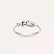 0.38 CT Damla Kesim Pırlanta Taşlı Beyaz Altın Yüzük