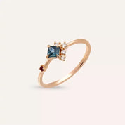 0.38 CT Multicolor Safir ve Yakut Taşlı Rose Altın Yüzük